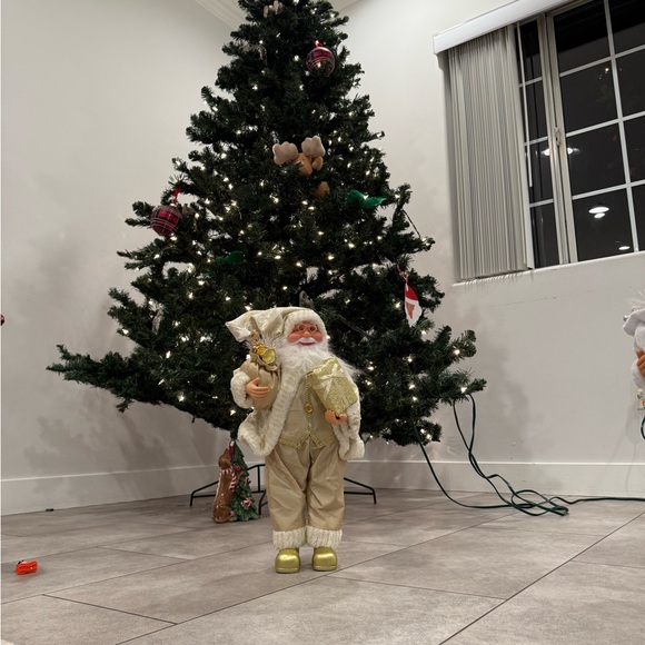 Gold Champagne Santa Claus 16 Inch Elegant Christmas Decor Figurine - Picture 2 of 3